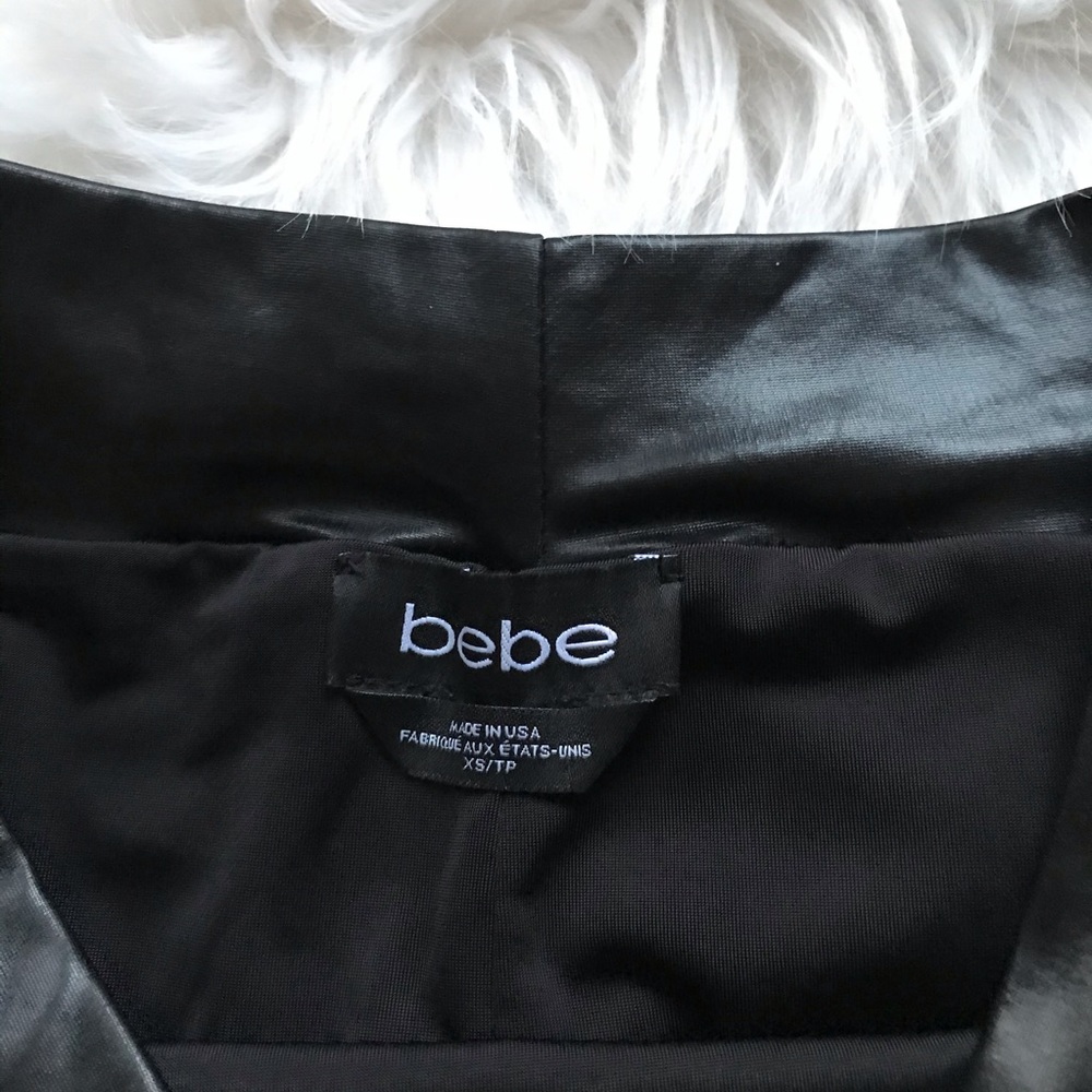 BEBE leather rhinestone mini skirt - Picture 4 of 4